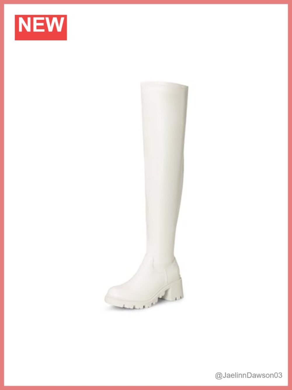 Women's Platform Over the Knee Boots Stretchy Faux Leather Chunky Heel